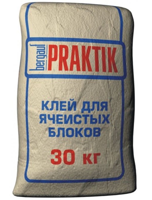 Клей для ячеистых блоков Bergauf Praktik, 30 кг